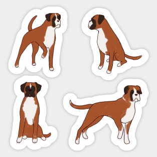 boxer dog drawing pack Sticker